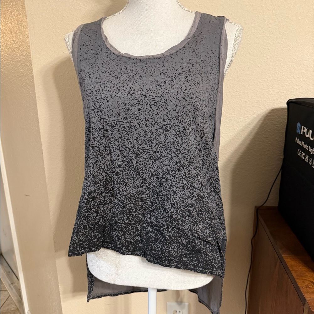 New Harley Davidson Grey Speckled XL High Low Hem Tank MSRP $55 Black Top shirt
